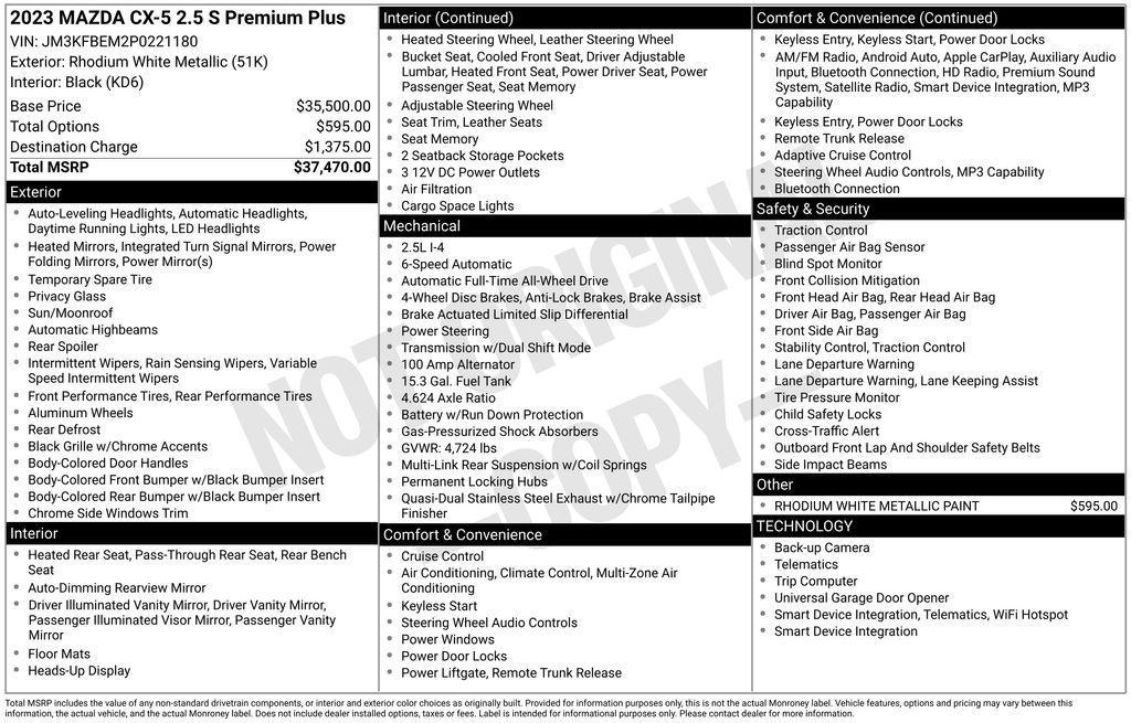 used 2023 Mazda CX-5 car, priced at $27,833
