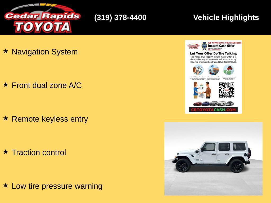 used 2022 Jeep Wrangler Unlimited 4xe car, priced at $26,996