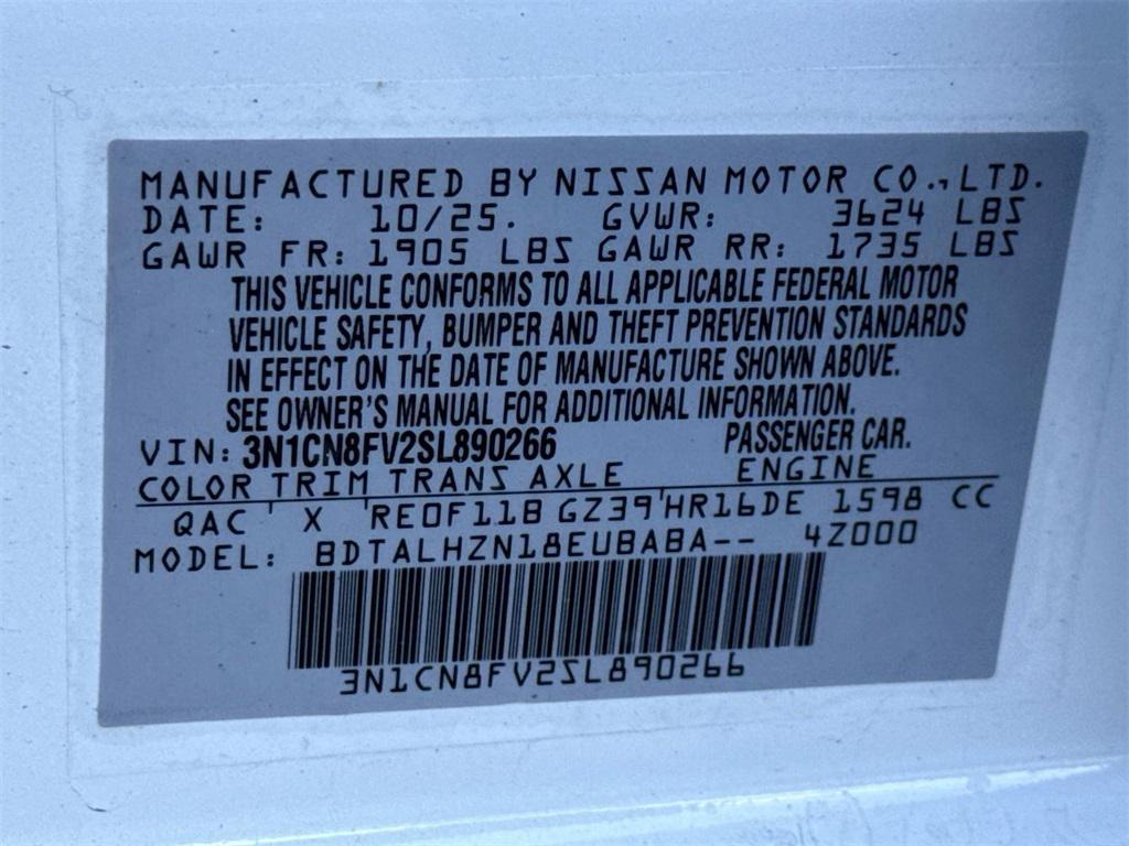 new 2025 Nissan Versa car, priced at $20,293