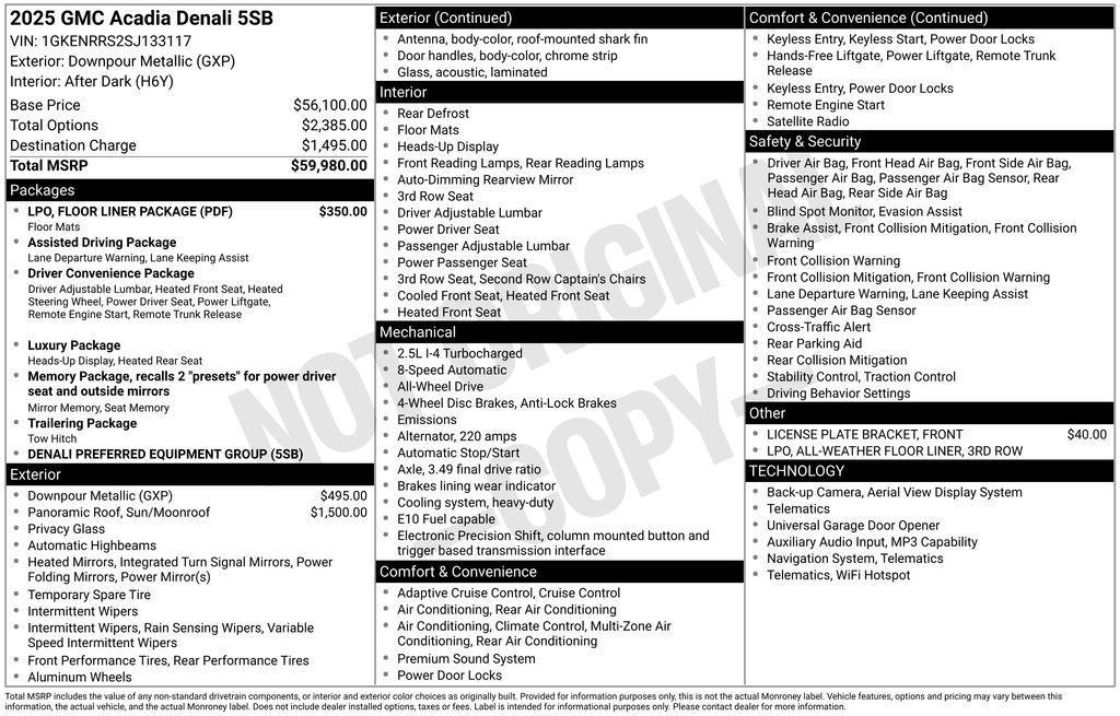 used 2025 GMC Acadia car, priced at $49,983