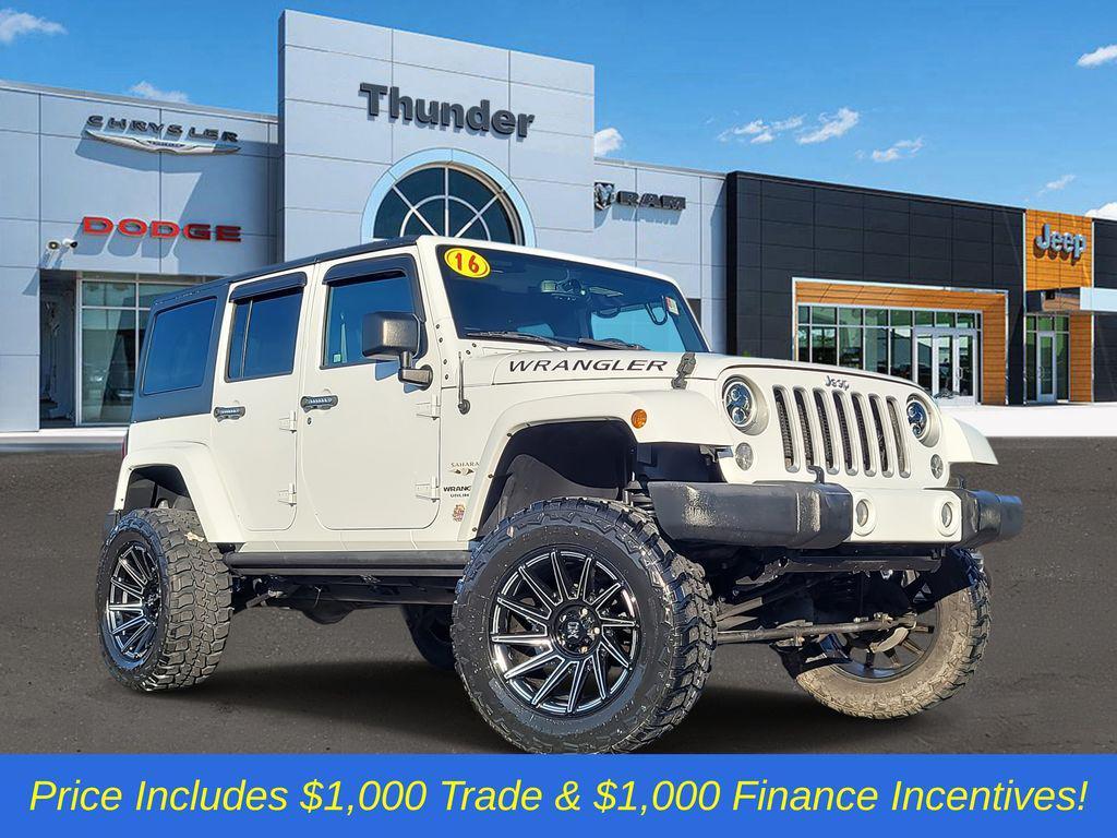 used 2016 Jeep Wrangler Unlimited car, priced at $19,986