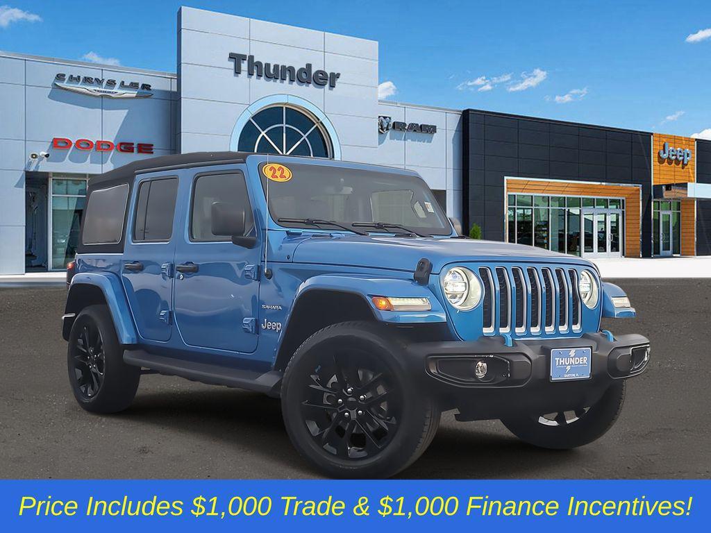used 2022 Jeep Wrangler Unlimited 4xe car, priced at $32,454