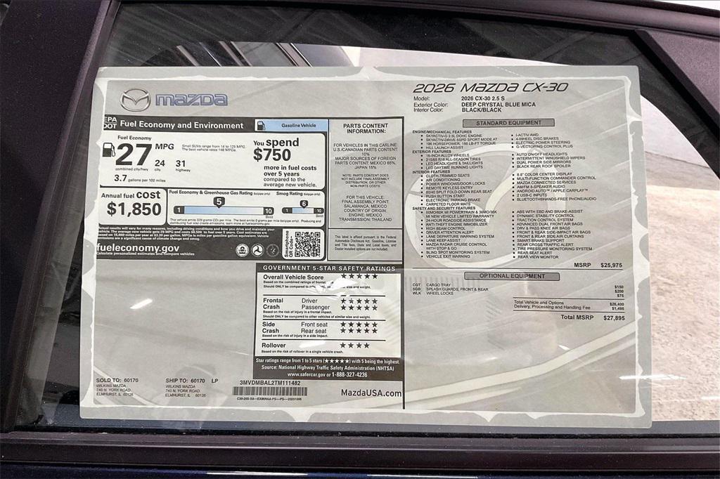 new 2026 Mazda CX-30 car, priced at $27,860