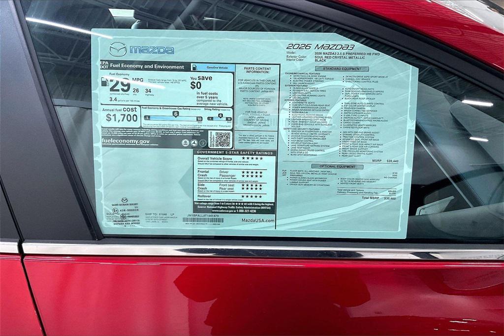 new 2026 Mazda Mazda3 car, priced at $29,628