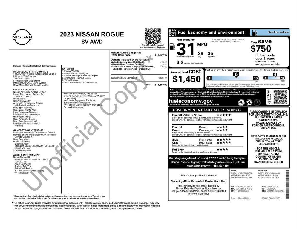 used 2023 Nissan Rogue car, priced at $21,975