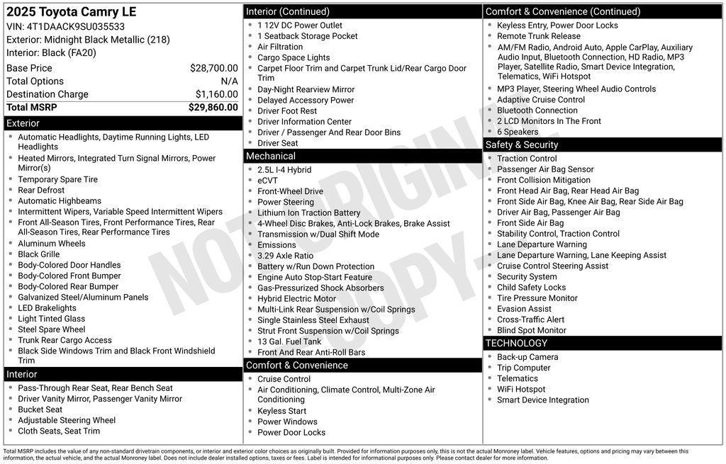 used 2025 Toyota Camry car, priced at $26,950