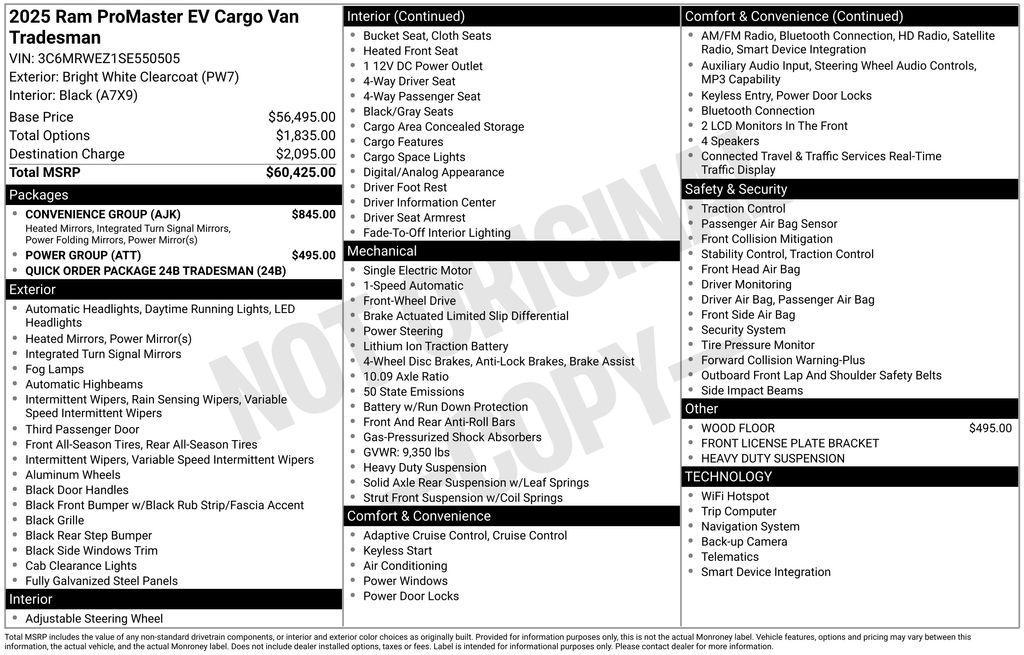used 2025 Ram ProMaster 3500 car, priced at $31,749
