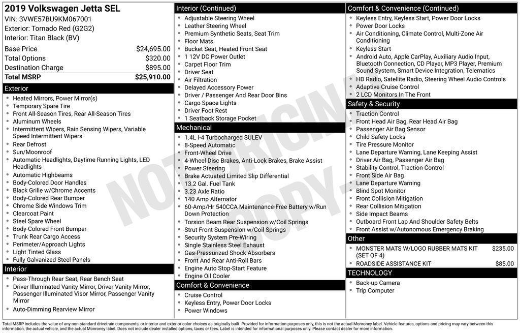 used 2019 Volkswagen Jetta car, priced at $17,850