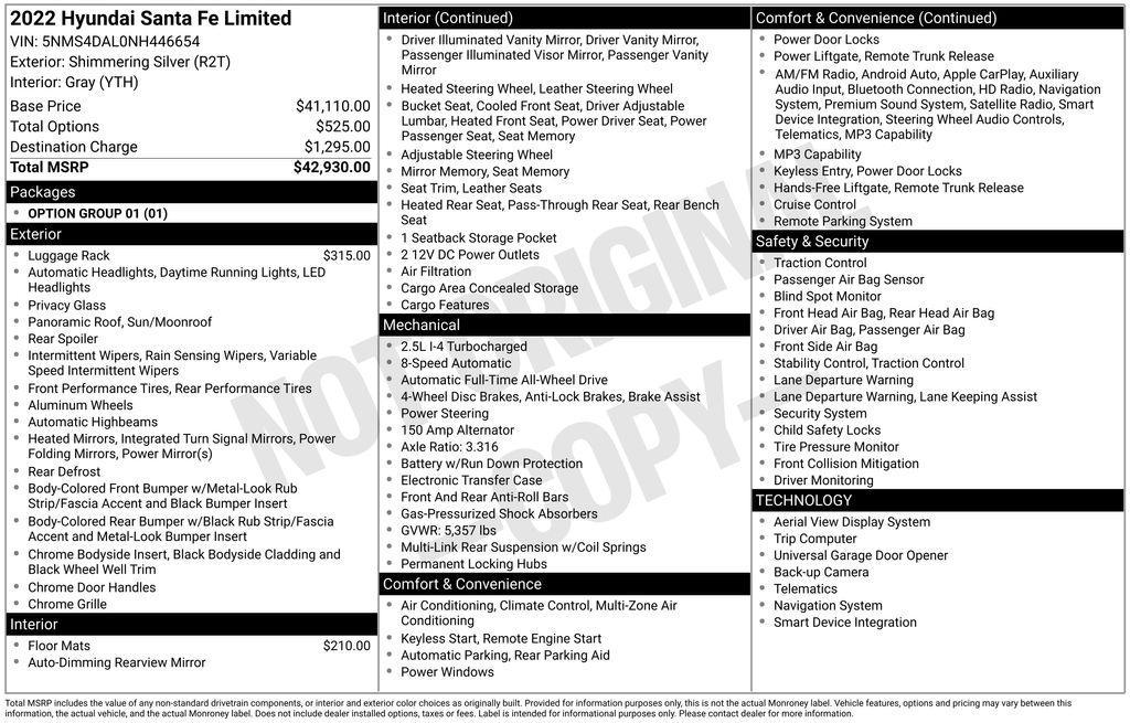 used 2022 Hyundai Santa Fe car, priced at $23,490