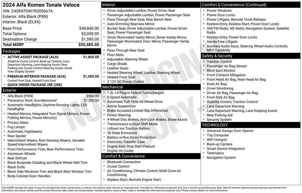 used 2024 Alfa Romeo Tonale car, priced at $27,490