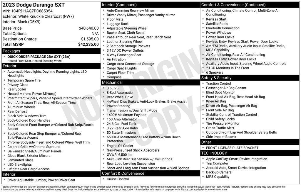 used 2023 Dodge Durango car, priced at $23,790