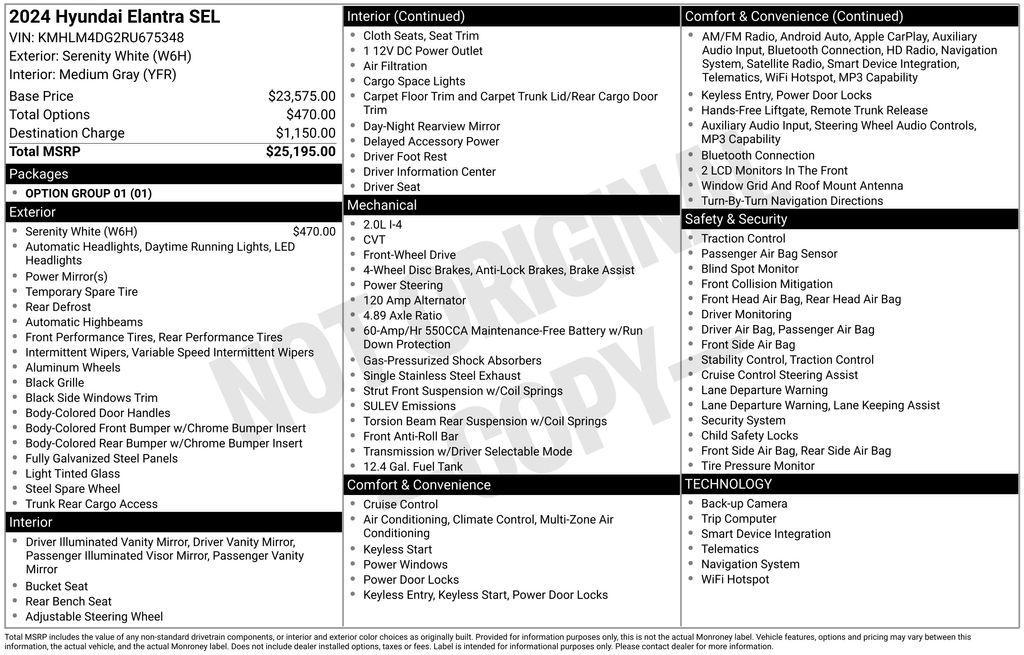 used 2024 Hyundai Elantra car, priced at $17,950