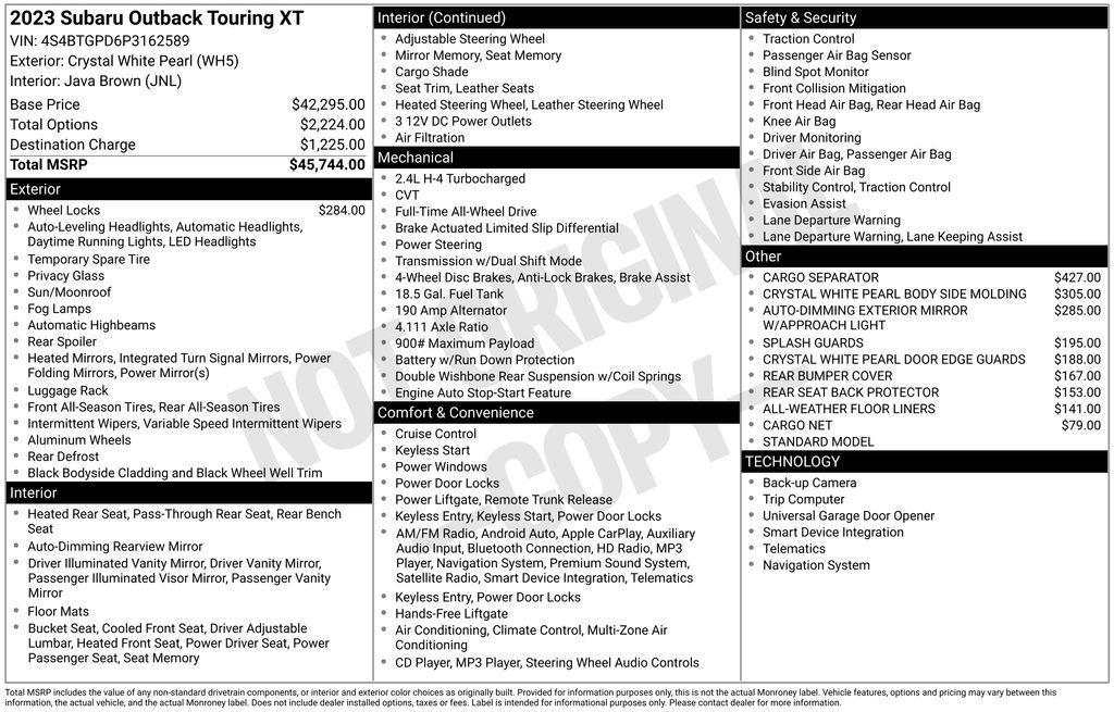 used 2023 Subaru Outback car, priced at $26,675
