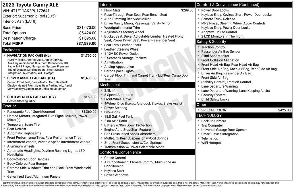 used 2023 Toyota Camry car, priced at $25,750