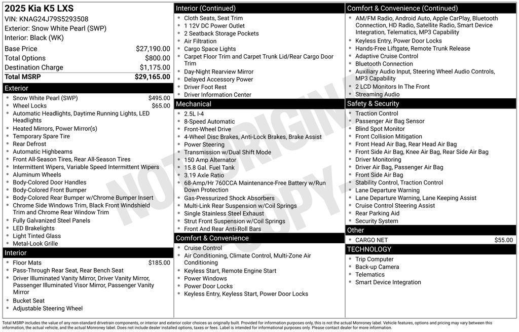 used 2025 Kia K5 car, priced at $26,549