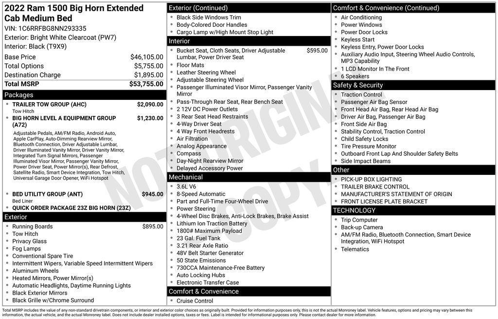 used 2022 Ram 1500 car, priced at $28,490