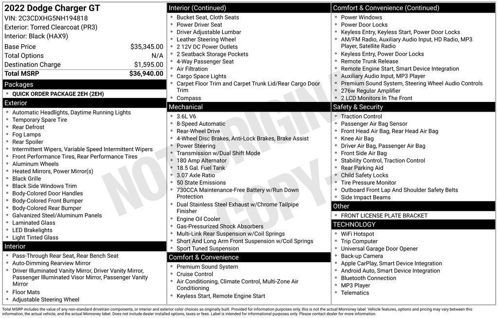 used 2022 Dodge Charger car, priced at $24,549