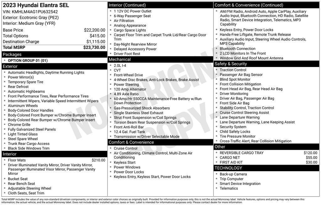 used 2023 Hyundai Elantra car, priced at $18,590