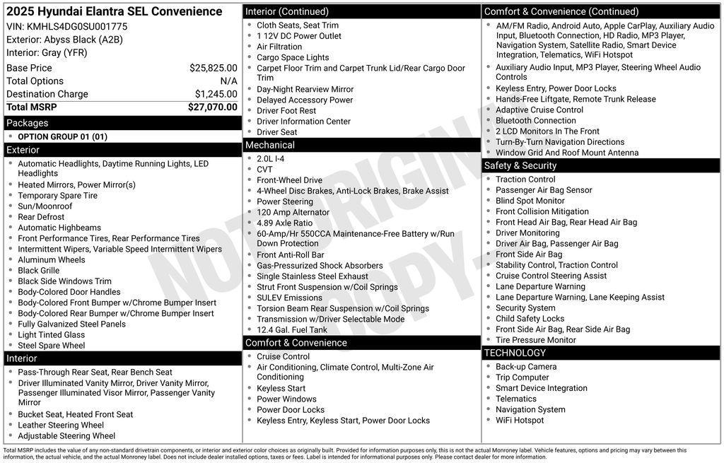 used 2025 Hyundai Elantra car, priced at $20,950