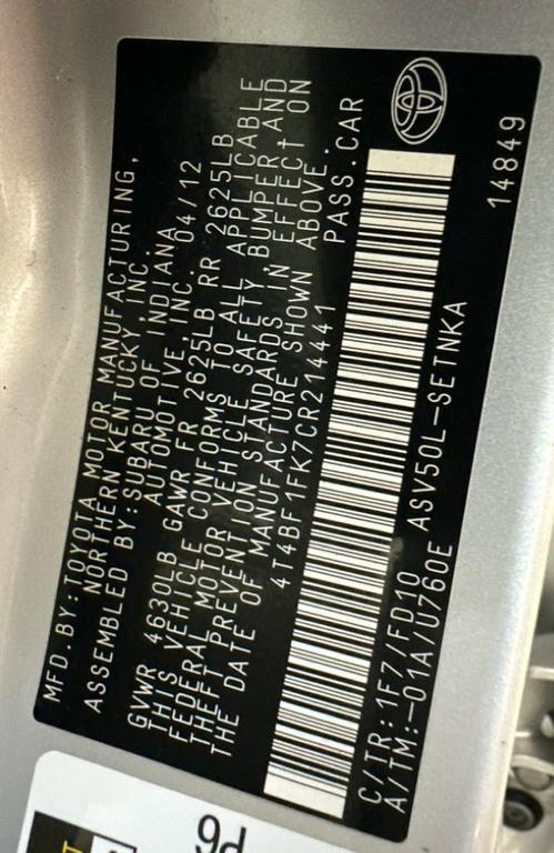 used 2012 Toyota Camry car, priced at $11,500