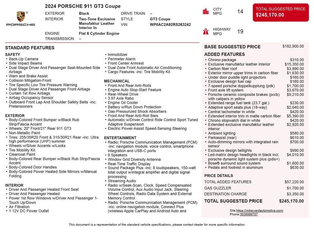 used 2024 Porsche 911 car, priced at $286,480