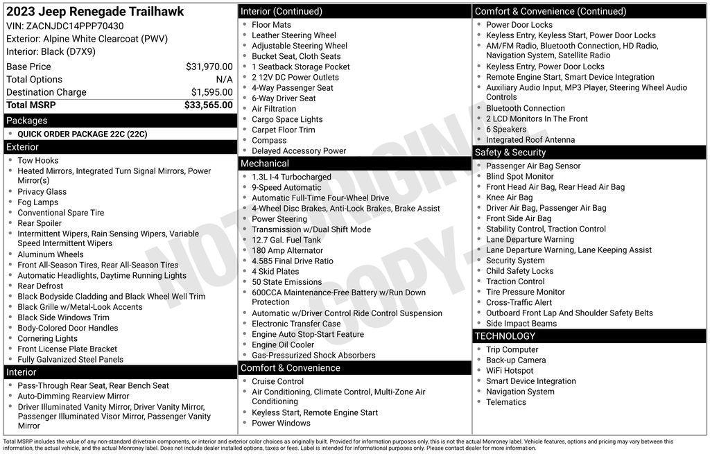 used 2023 Jeep Renegade car, priced at $18,997