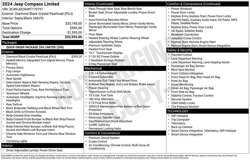 used 2024 Jeep Compass car, priced at $24,553