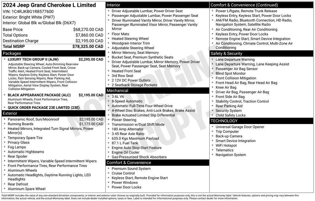 used 2024 Jeep Grand Cherokee L car, priced at $37,397
