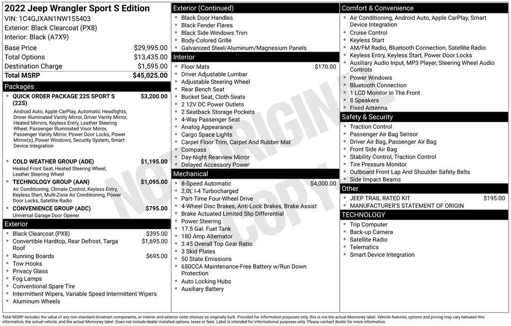 used 2022 Jeep Wrangler car, priced at $24,873