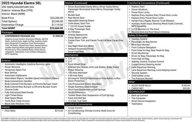 used 2023 Hyundai Elantra car, priced at $17,387