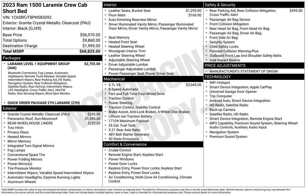 used 2023 Ram 1500 car, priced at $45,947