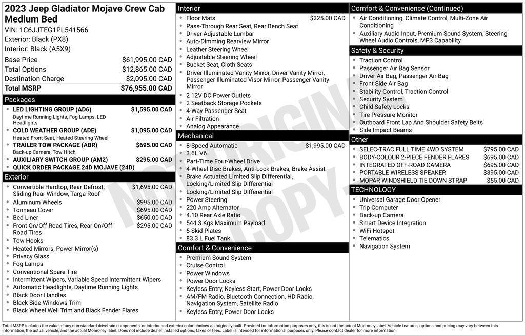 used 2023 Jeep Gladiator car, priced at $38,142
