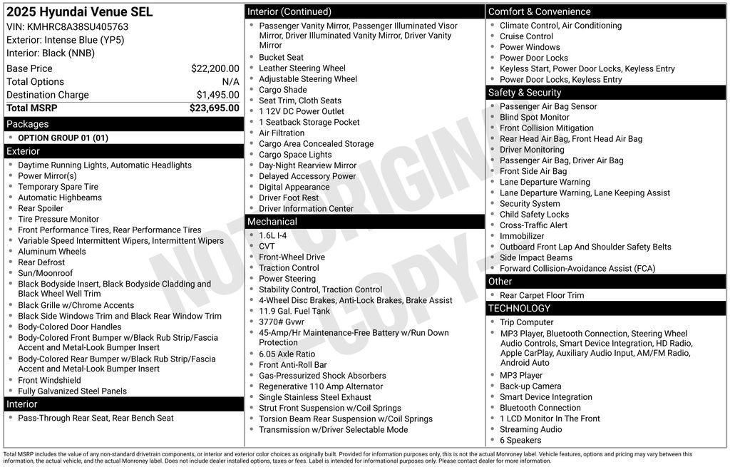 used 2025 Hyundai Venue car, priced at $20,929