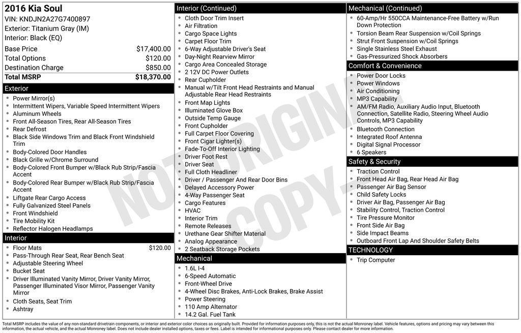 used 2016 Kia Soul car, priced at $6,354
