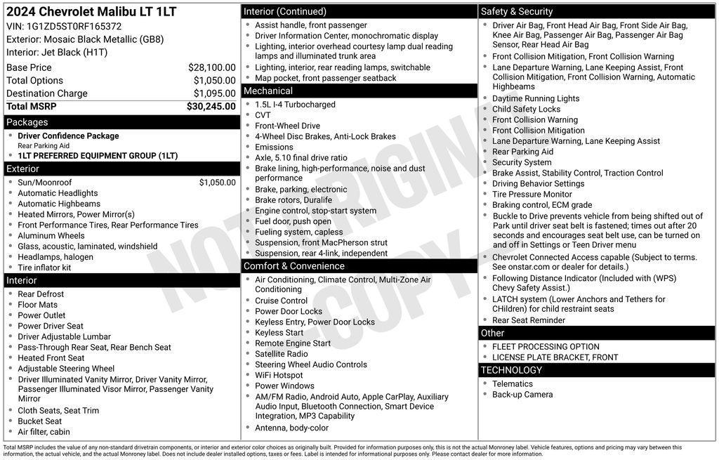 used 2024 Chevrolet Malibu car, priced at $18,665