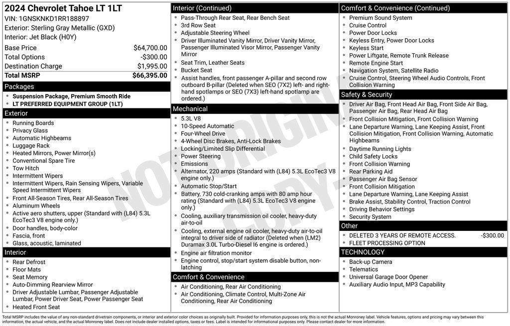 used 2024 Chevrolet Tahoe car, priced at $51,452