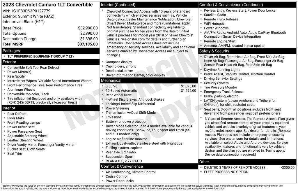 used 2023 Chevrolet Camaro car, priced at $24,231