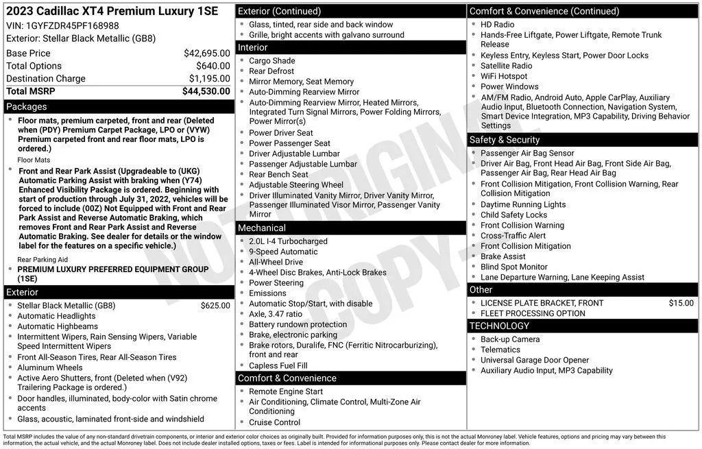 used 2023 Cadillac XT4 car, priced at $24,888