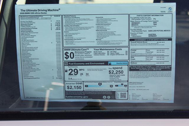 new 2026 BMW 330 car, priced at $59,700