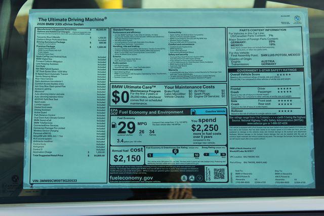 new 2026 BMW 330 car, priced at $54,800