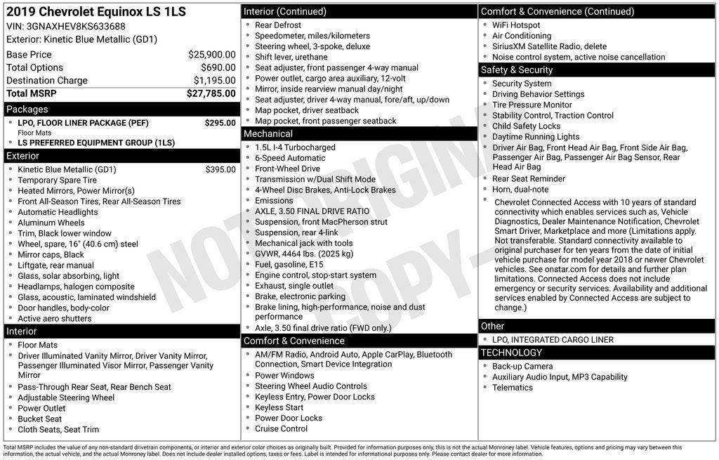 used 2019 Chevrolet Equinox car, priced at $12,440
