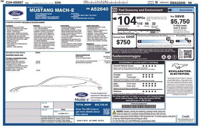 new 2025 Ford Mustang Mach-E car, priced at $47,729