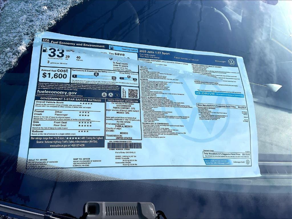 new 2025 Volkswagen Jetta car, priced at $21,879
