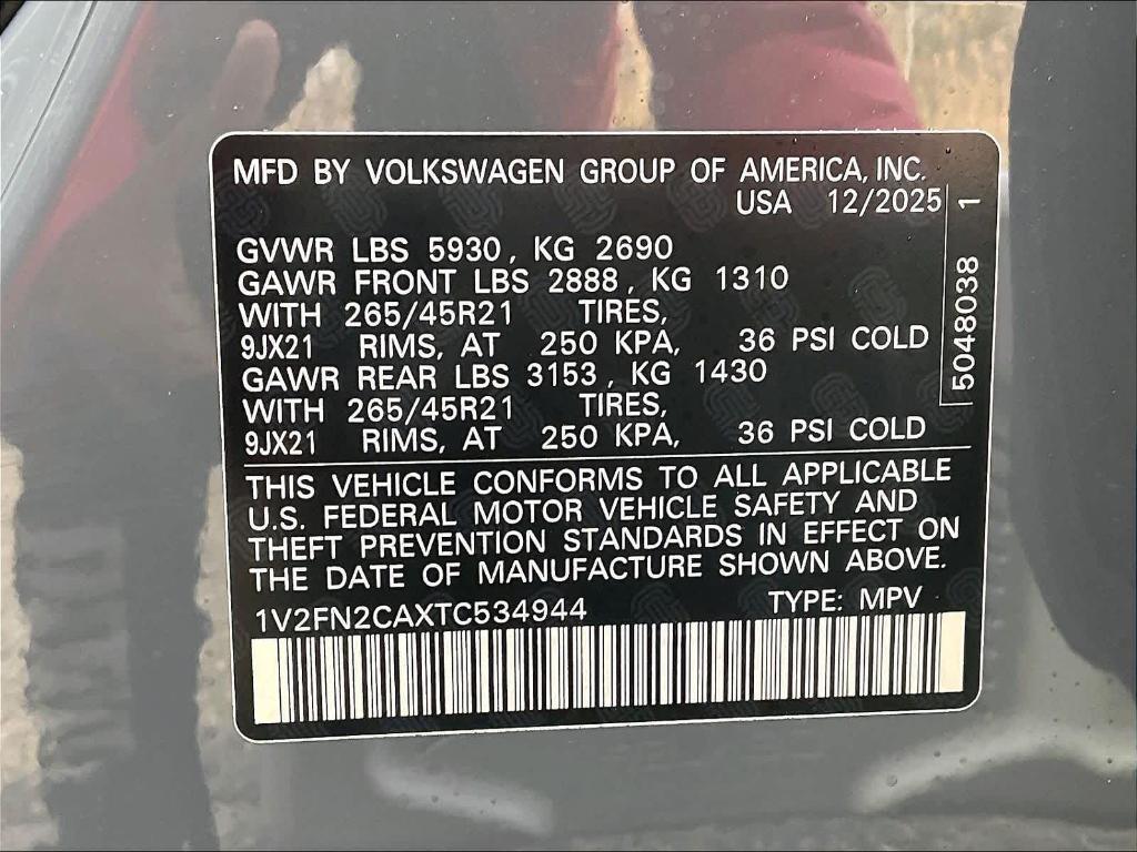 new 2026 Volkswagen Atlas car, priced at $52,825