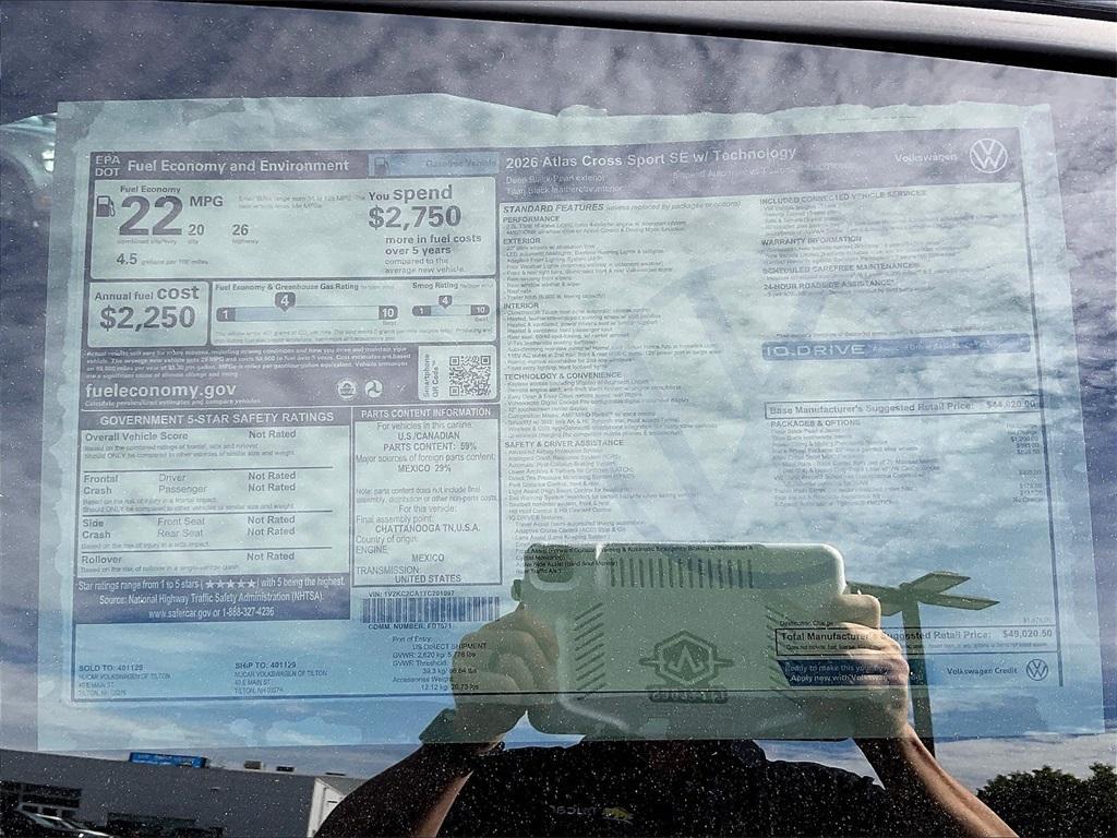 new 2026 Volkswagen Atlas Cross Sport car, priced at $44,642