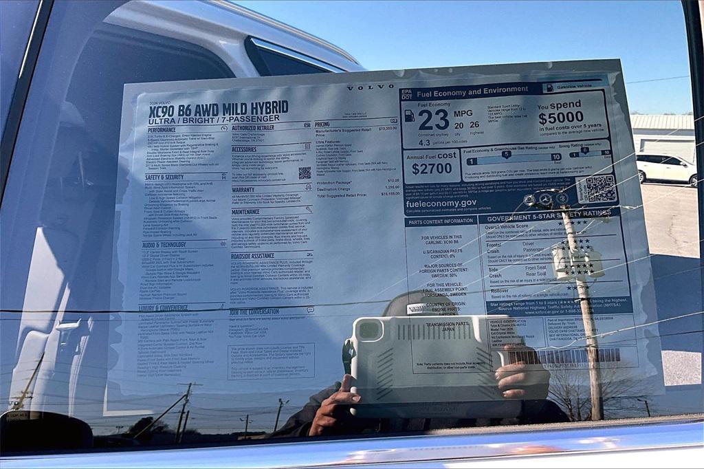 new 2026 Volvo XC90 car, priced at $75,155