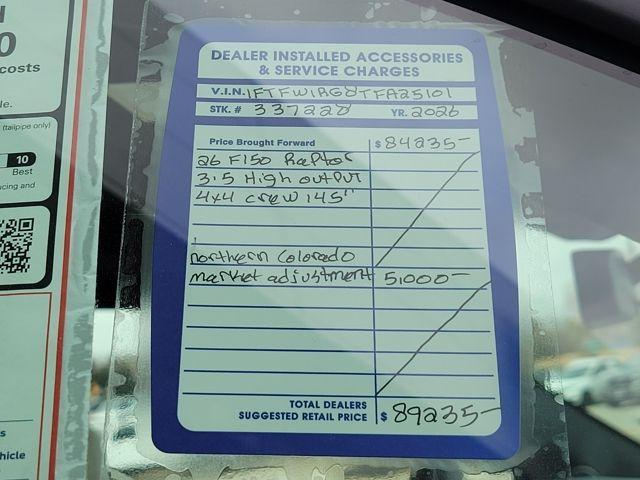 new 2026 Ford F-150 car, priced at $89,929