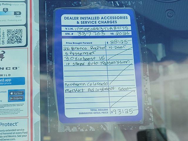 new 2026 Ford Bronco car, priced at $88,819