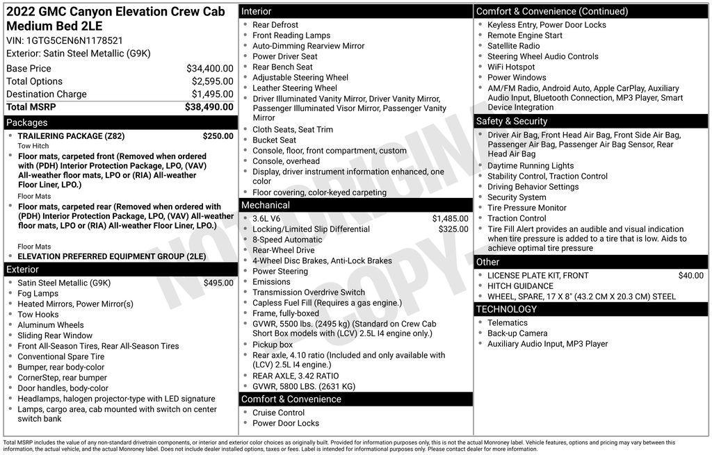 used 2022 GMC Canyon car, priced at $23,772