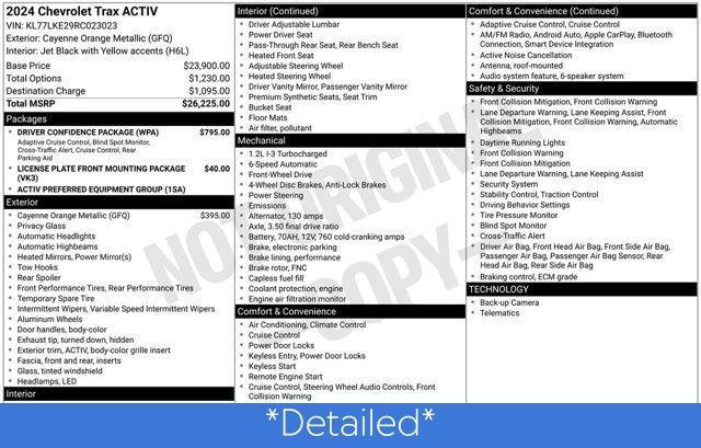 used 2024 Chevrolet Trax car, priced at $20,900